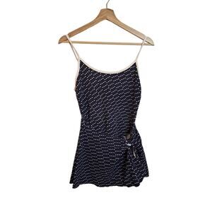 90s Cherokee Swimsuit w/ Skirt Navy Blue and Polka-dots Women's Sz 12